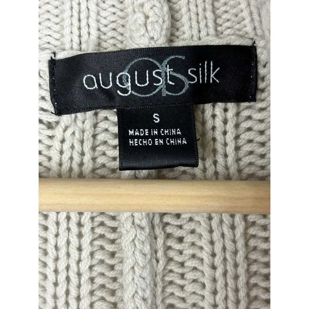 August Silk Womens‎ Shrug Cardigan Small Beige Fringe Western Grandma MINOR FLAW